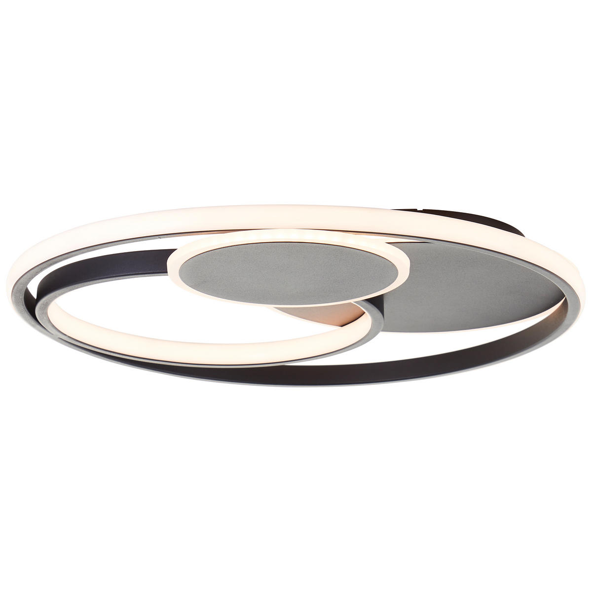 DECKENLEUCHTE Runda G99371/76 - Schwarz, Metall (50/50/7cm) - Brilliant