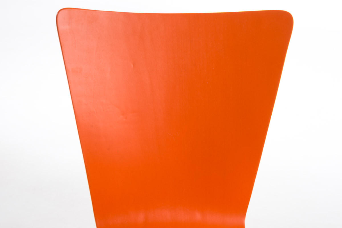 BESUCHERSTUHL Jaron mit Holzsitz und Metallgestell, Farbe: Orange - Chromfarben/Orange, Holz/Metall (43/84/50cm) - TPFLiving