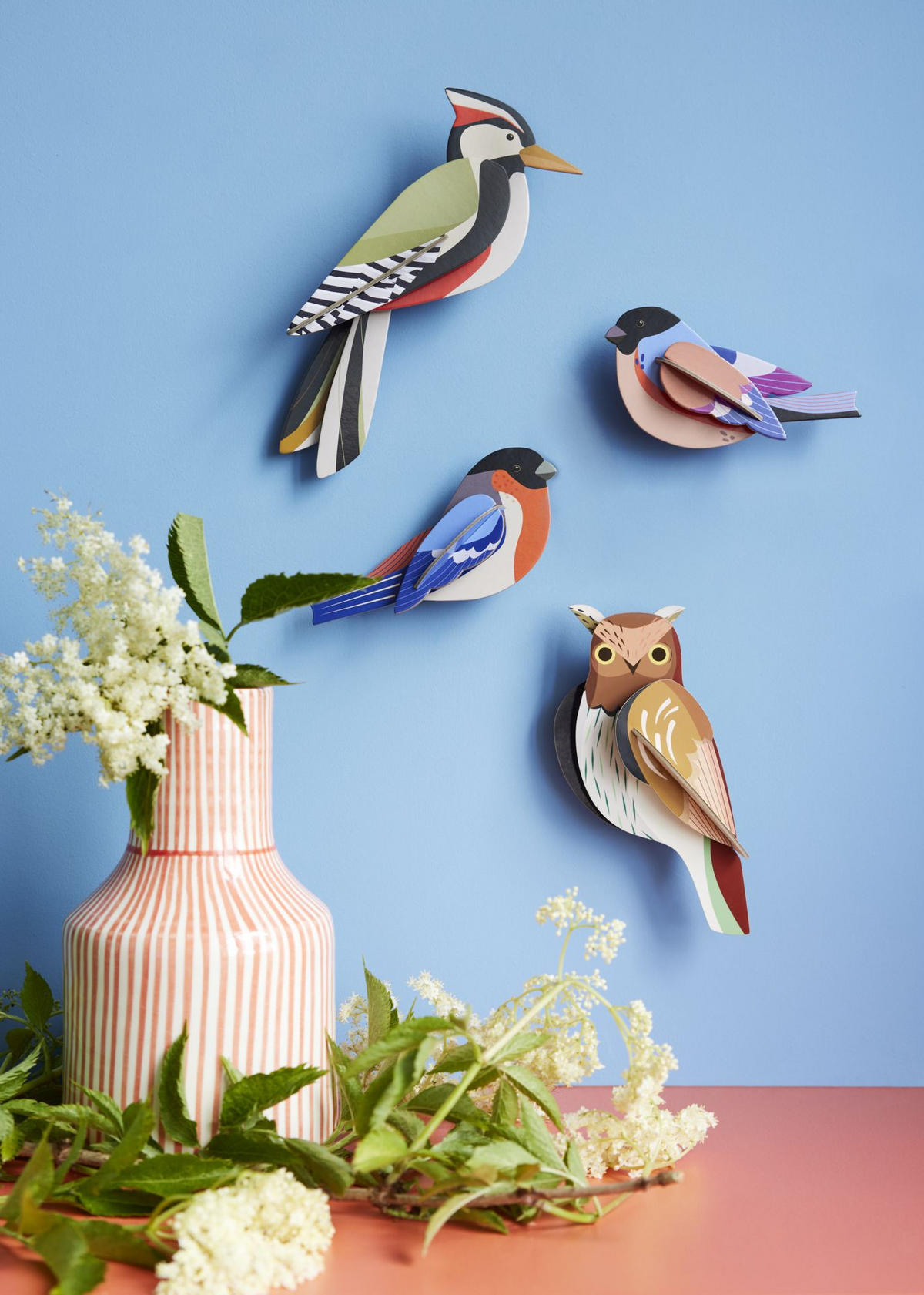 WANDSKULPTUR Bunt 5,5/16 cm - Multicolor, Wellpappe (5.5/16/9cm) - Studio Roof