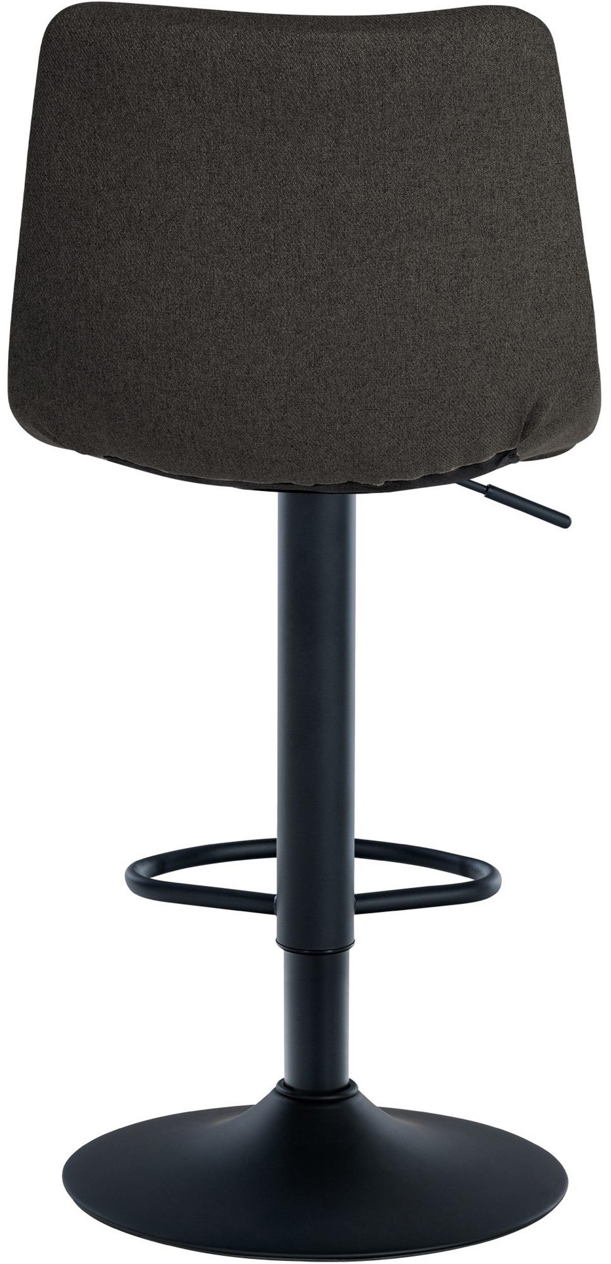 BARHOCKER James Stoff schwarz dunkelgrau - Schwarz/Grau, Textil/Metall (43/108.5/46.5cm) - TPFLiving