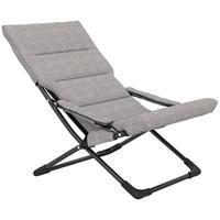 GARTENSTUHL DE-06871 Klappstuhl mit abnehmbarer Auflage und Mesh-Bezug Grau - Grau, Textil/Metall (94/79/66cm) - ComfortXL