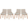 ESSZIMMERSTUHL 4x "MONTI 5", natür buche,aragon 03 - Buchefarben/Creme, Holz (43/87/40cm) - Leaf Design