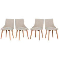 ESSZIMMERSTUHL 4x "MONTI 5", natür buche,aragon 03 - Buchefarben/Creme, Holz (43/87/40cm) - Leaf Design