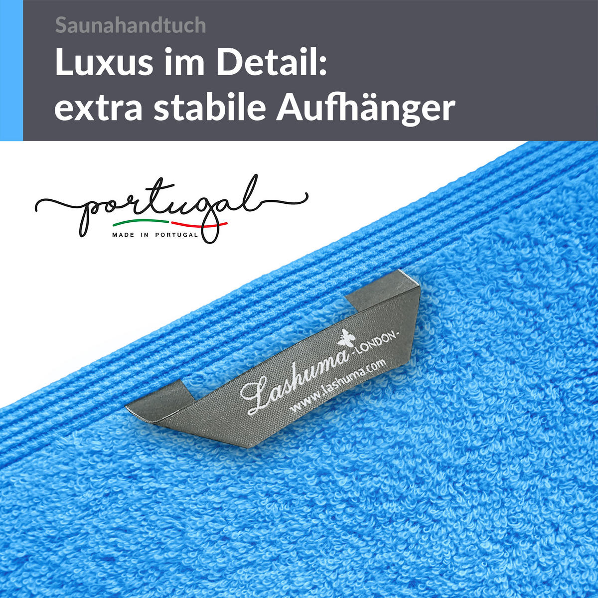 BADETUCH London Capri Blau 100x200 cm - Pastellblau, Textil (100/200cm) - Lashuma