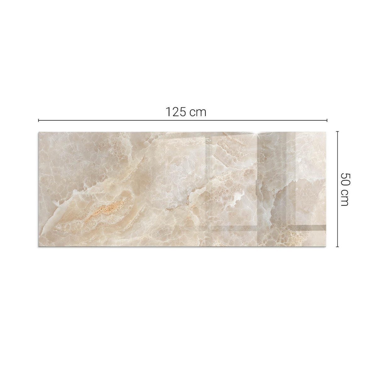 GLASPLATTE für Kamin 125x50 cm Beige - Beige, Glas (125/50/0.4cm) - ArtPrintCave