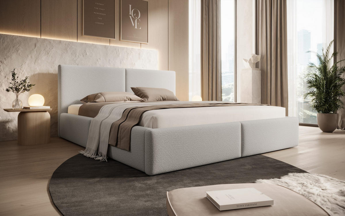 POLSTERBETT Toreira Slim 140x200 cm Hellgrau - Hellgrau, Holz/Textil (140/200cm) - Fedve