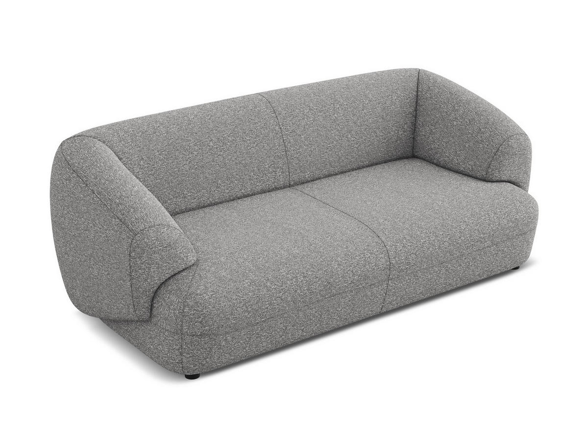 3-SITZER SOFA Strukturstoff Stoff Grau - Hellgrau/Schwarz, Kunststoff/Textil (212/81/98cm) - Makamii