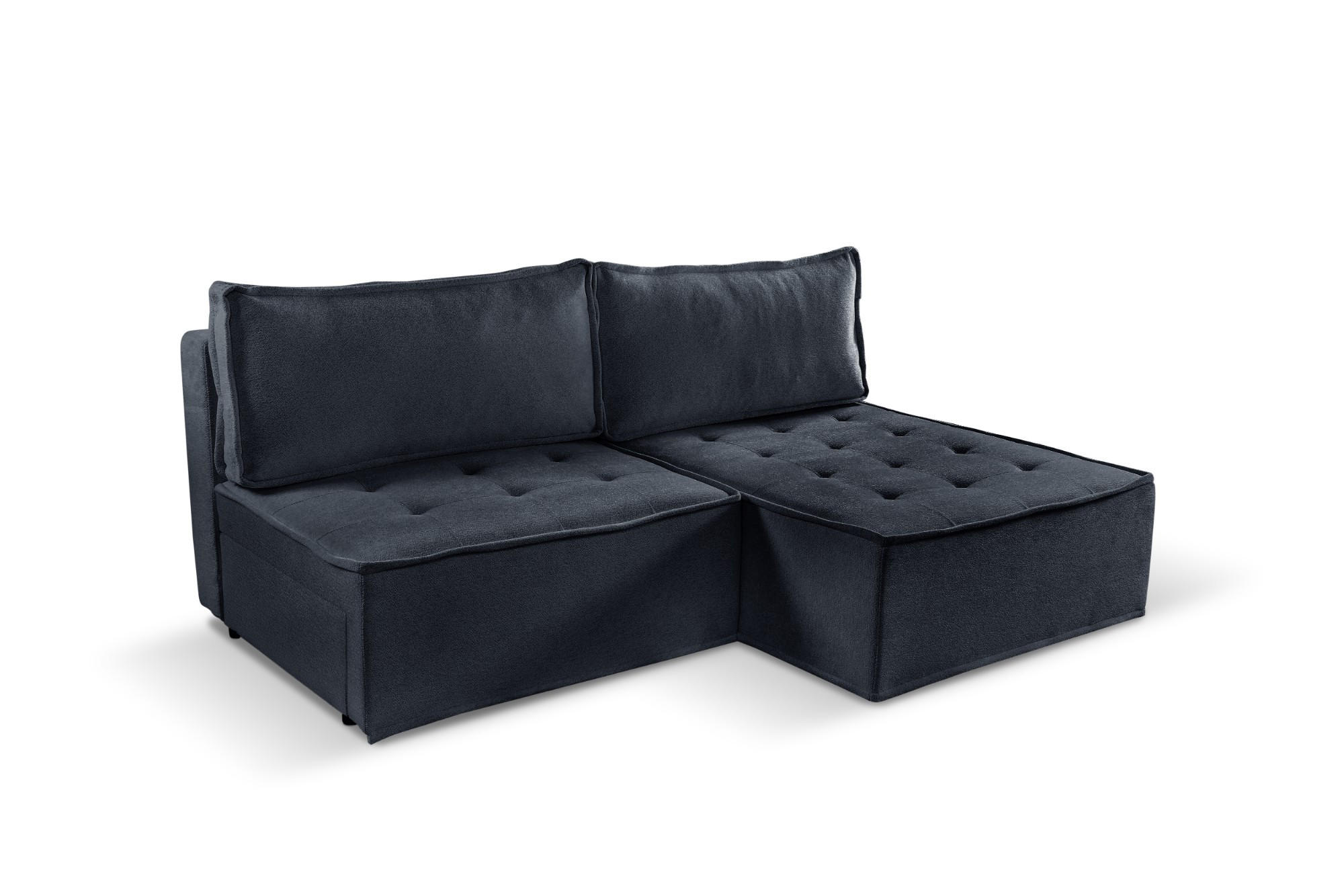 ECKSOFA Bohoo Mini Modernes Mit Schlaffunktion Graphit Rechts - Graphitfarben, Holz (200/140cm) - Kaiser Möbel