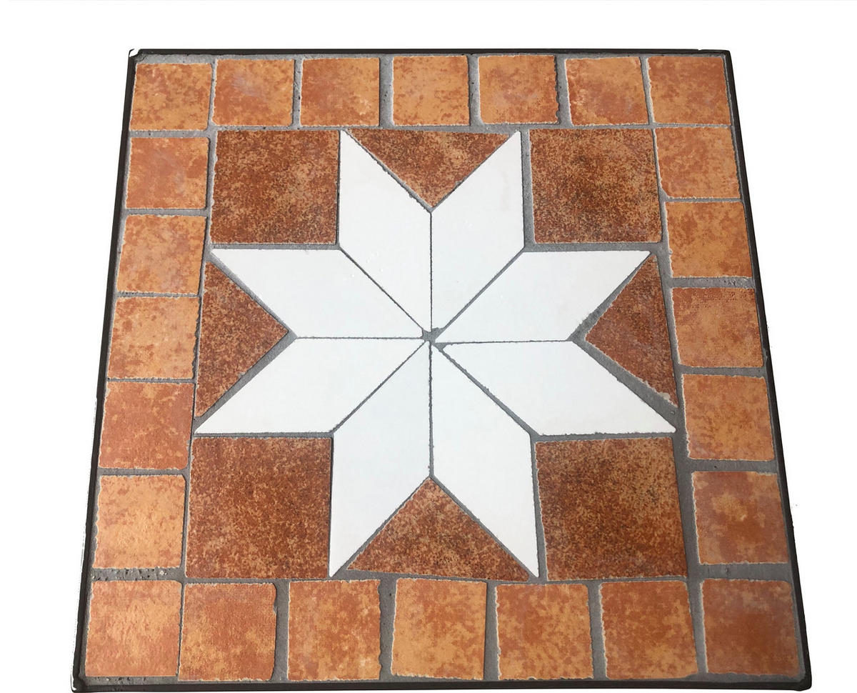 BLUMENHOCKER Metall Mosaik Eckig 62 cm 12012 L - Schwarz, Metall (24/62/24cm) - DanDiBo
