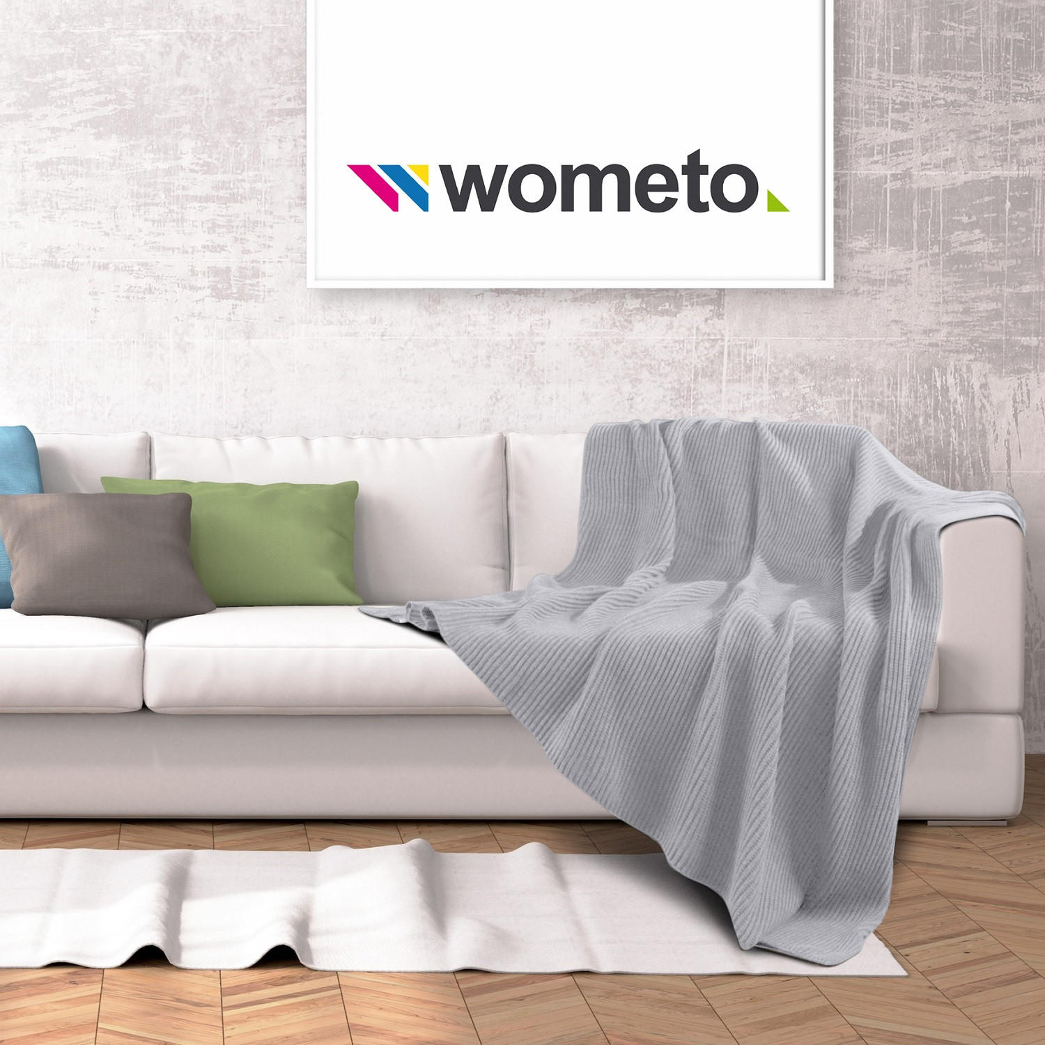 STRICKDECKE eco-line weiß 140/190 cm aus 60% recycelten Materialien - Weiß, Textil (140/190cm) - wometo
