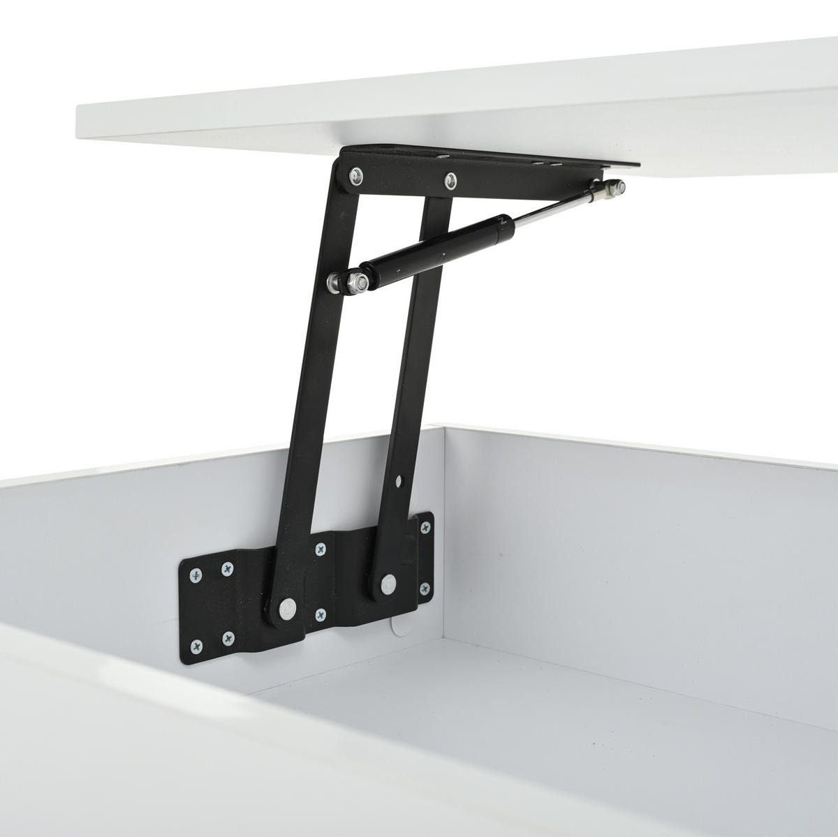 KLUB stolić 100/50/46 cm bijeli od MDF-a i akrila s podiznom pločom i LED osvjetljenjem - bijela, drvni materijal (120/50/46cm) - OKWISH