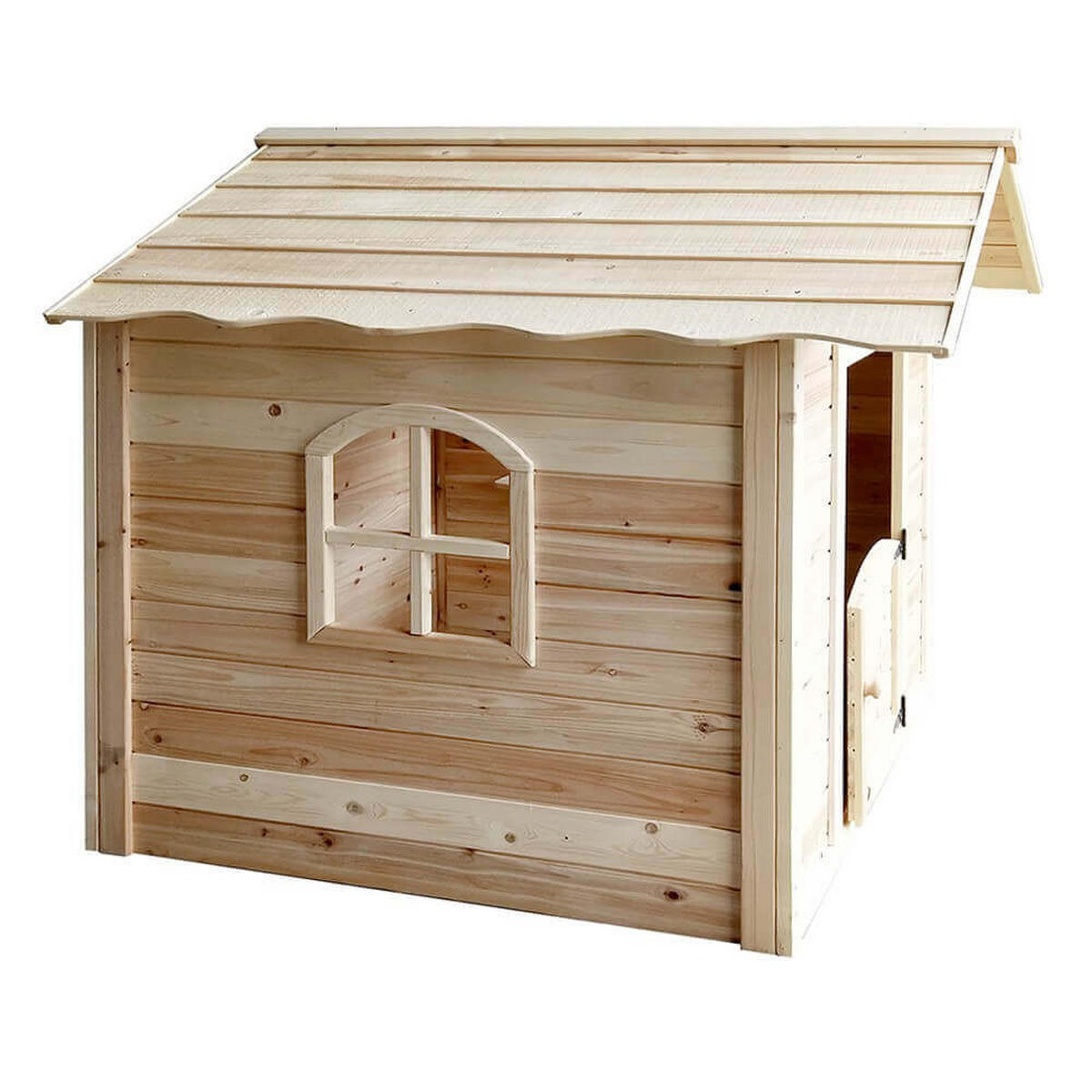 SPIELHAUS DER GROSSE PALAST - 106 x 111 cm Natur ohne Bank - Naturfarben, Holz (118.2/132.5/111cm) - Home Deluxe