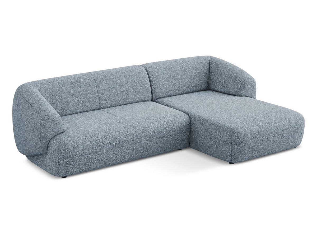ECKSOFA rechts Strukturstoff Stoff Blau - Blau/Blaugrau, Kunststoff/Textil (280/156cm) - Makamii