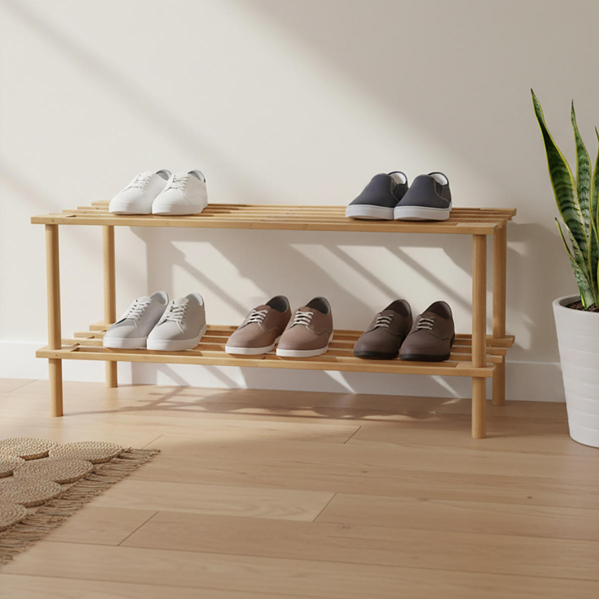 REGÁL - světle hnědá, dřevo (74/30/26cm) - Relaxdays