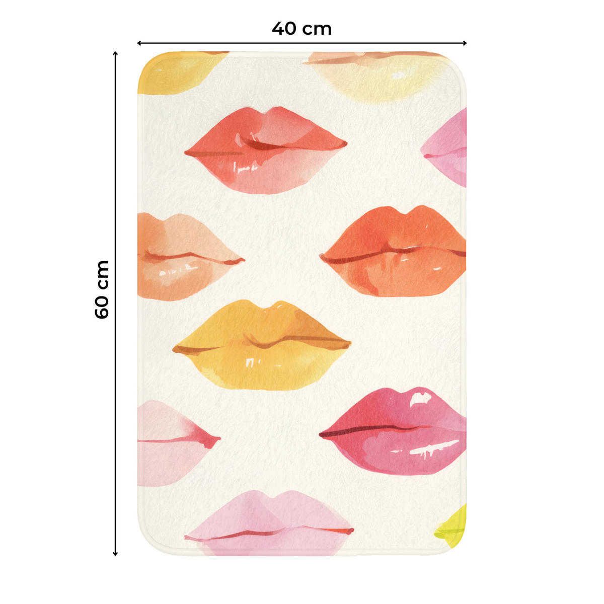 WC PŘEDLOŽKA Rty - barevné - lesklé 40x60 cm - růžová, textil/plast (40/1cm) - OnlyWow