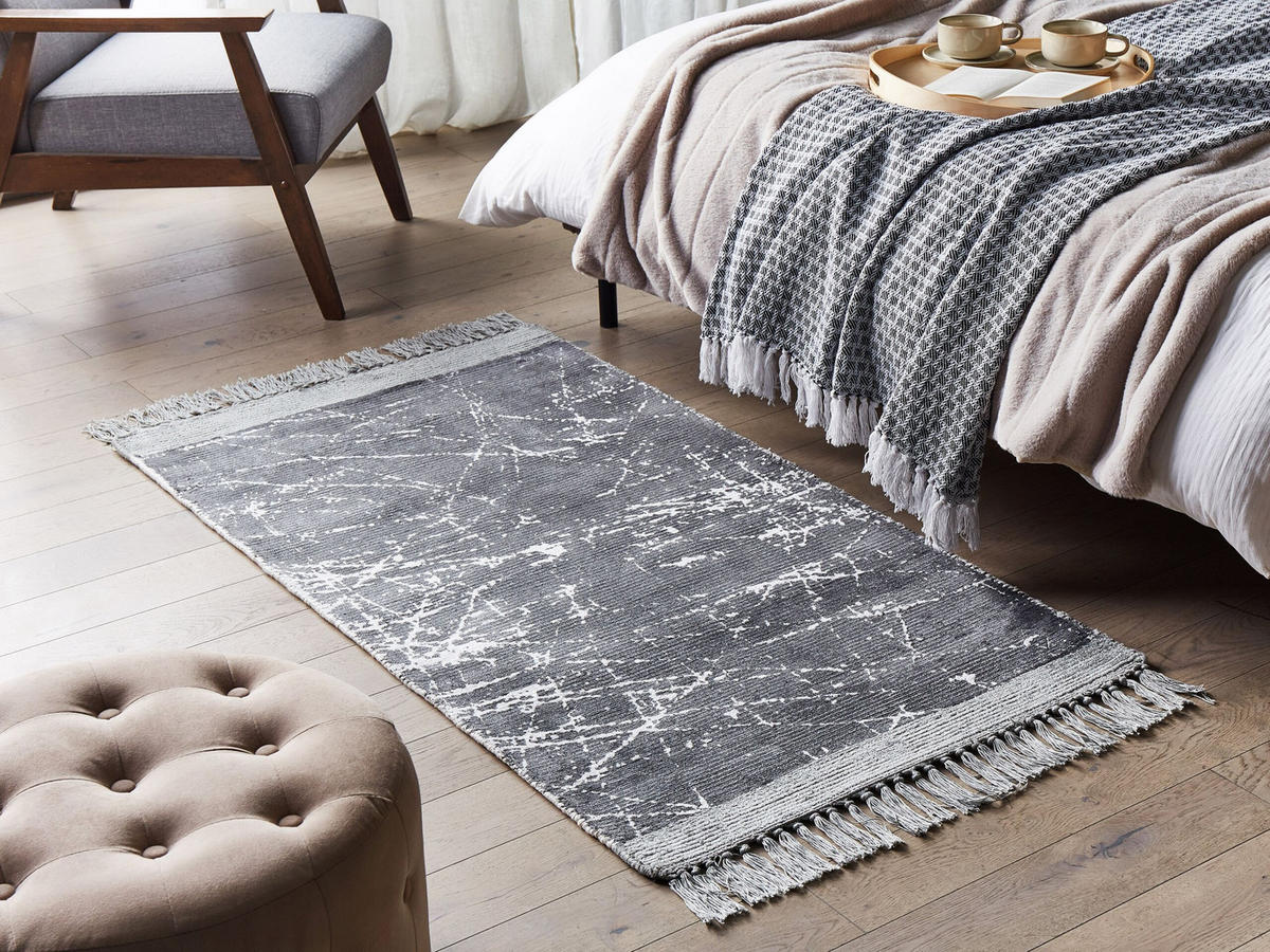 KURZFLOR-TEPPICH Hanli 150/80 cm - Grau, Naturmaterialen (80/150cm) - Beliani