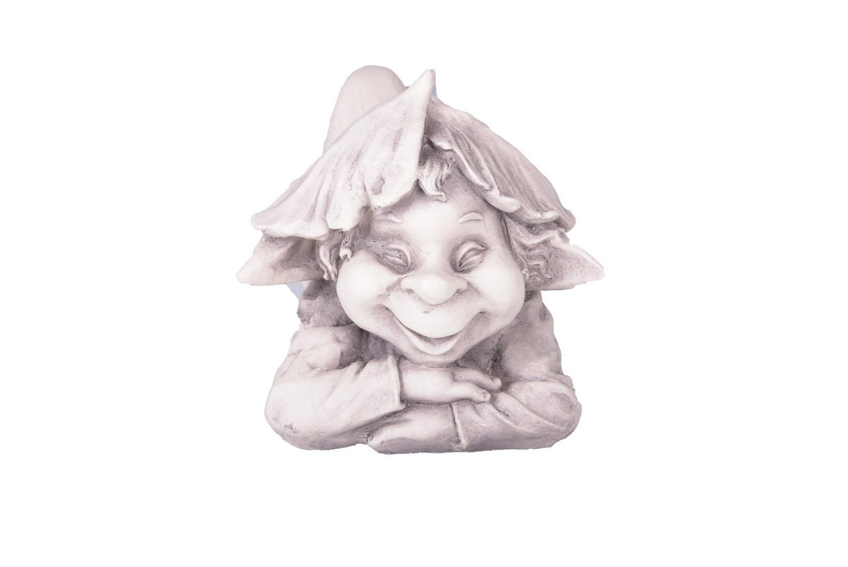 GARTENFIGUR Noah Troll Weiß 25x23x43cm - Weiß, Kunststoff (23/25/43cm) - DELUKE