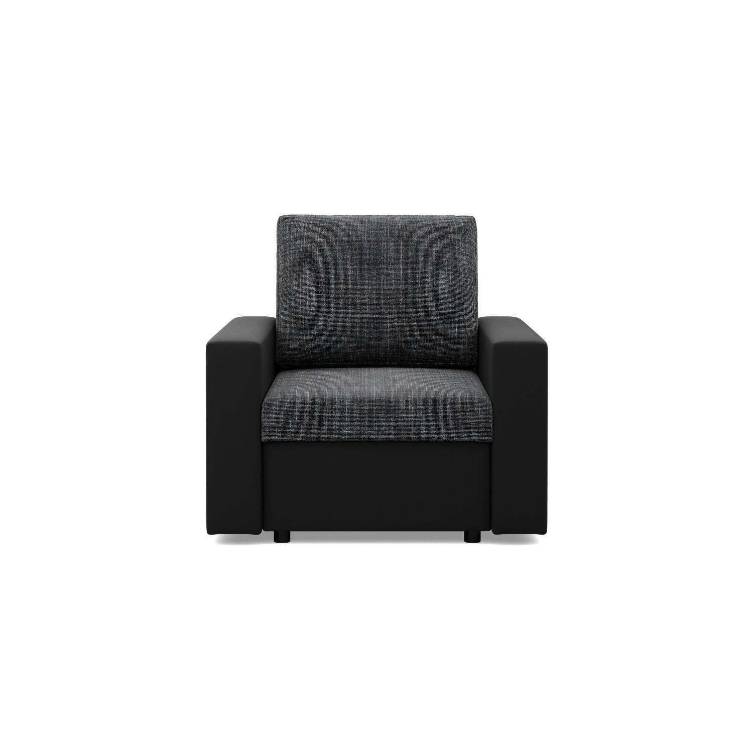 LOUNGESESSEL LUNA, BONELL, Schwarz + Schwarz - Schwarz, Textil (83/92/92cm)