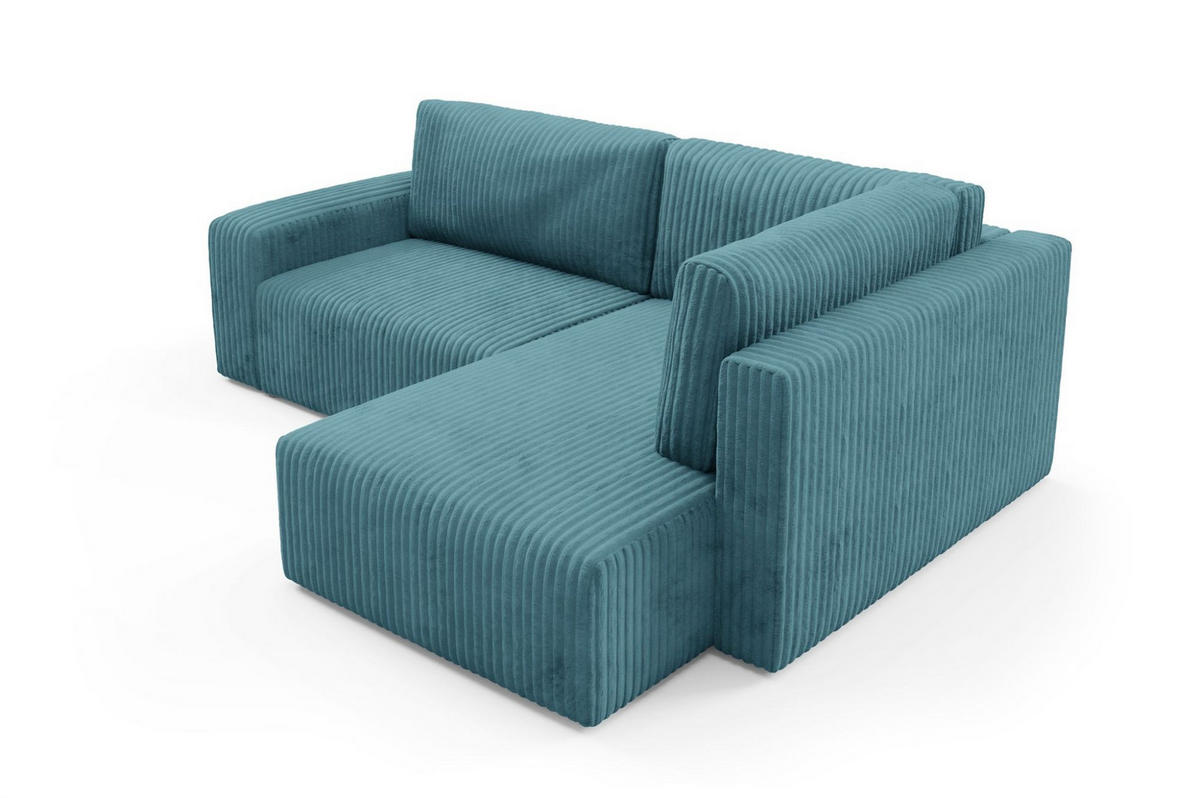 ECKSOFA Natalia Xl - Blau, Holzwerkstoff/Textil (245/182cm) - Fun Möbel
