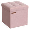 SITZHOCKER Monica - Hellrosa, Textil (30/30/30cm) - SONGMICS