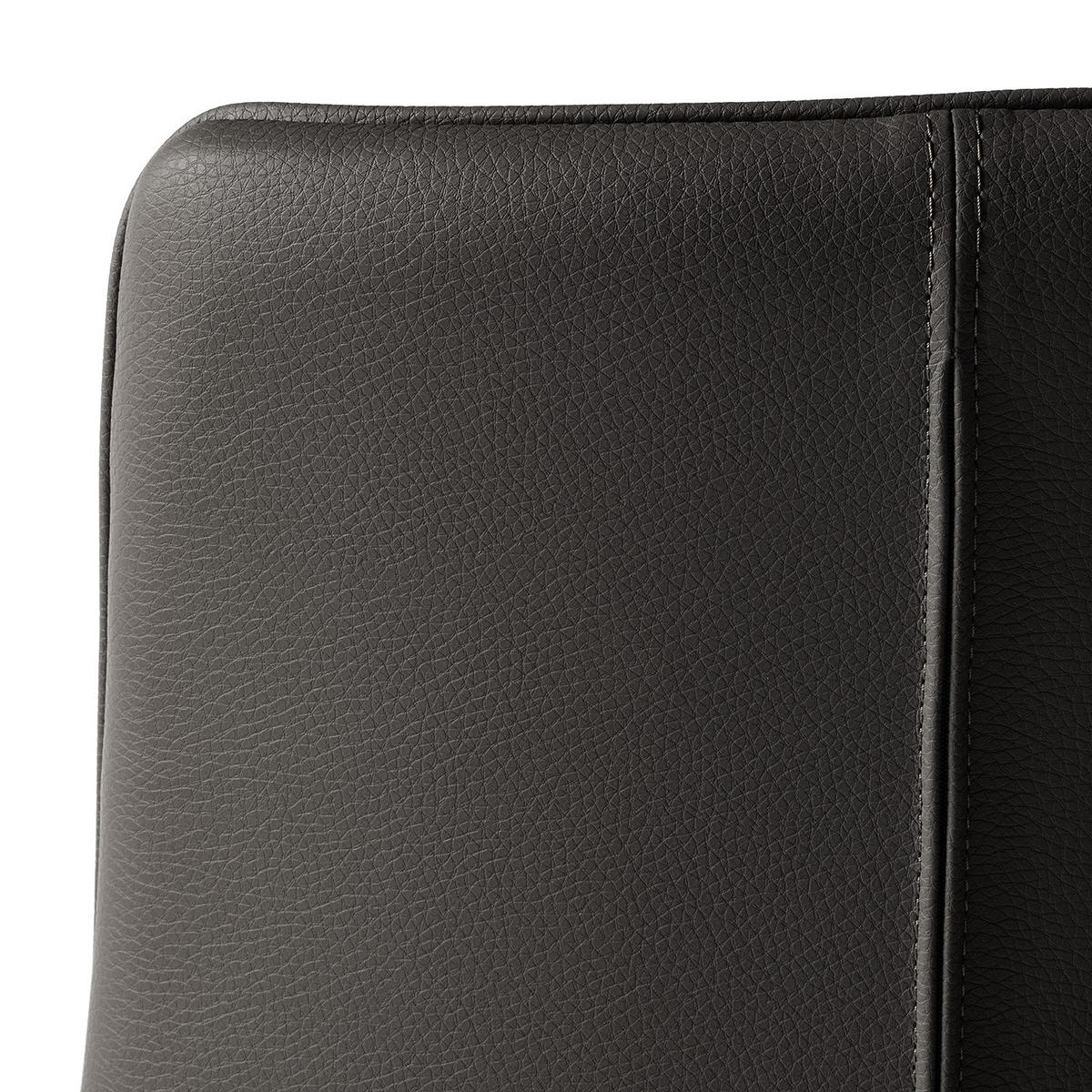 POLSTERSTUHL - 2er-Set - Kunstleder / Edelstahl - Silberfarben/Grau, Kunststoff/Textil (54/87/60cm) - home24