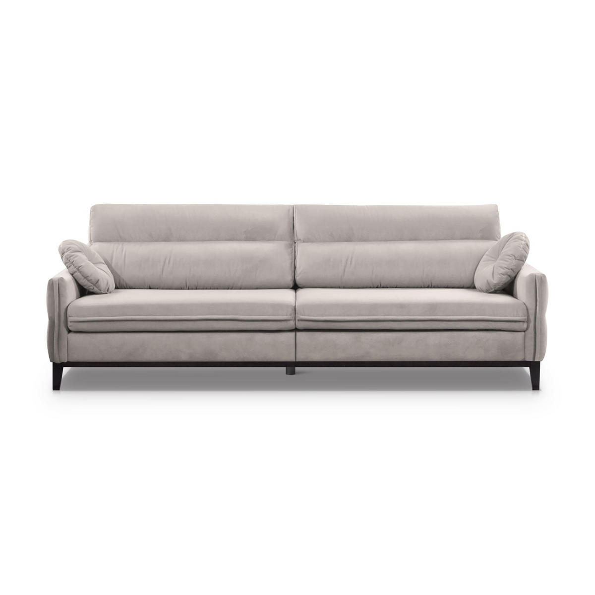 SOFA 3-SITZER Belweder 270 cm, Beige, Veloursstoff - Wengefarben/Beige, Holz/Textil (268/95/94cm) - Beautysofa