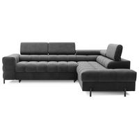 ECKSOFA FERUCCE L-Form – Polsterecke mit Schlaffunktion, Bettkasten & verstellbaren Kopfstützen 276 cm - Anthrazit, Kunststoff (276/200cm)