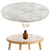 TISCHPLATTE fi90 cm Marmorstrukturmuster - Creme, Glas (90/90/0.4cm) - TULUP