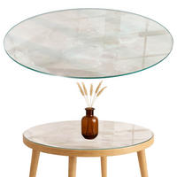 TISCHPLATTE fi80 cm Marmorstrukturmuster - Creme, Glas (80/80/0.4cm) - TULUP