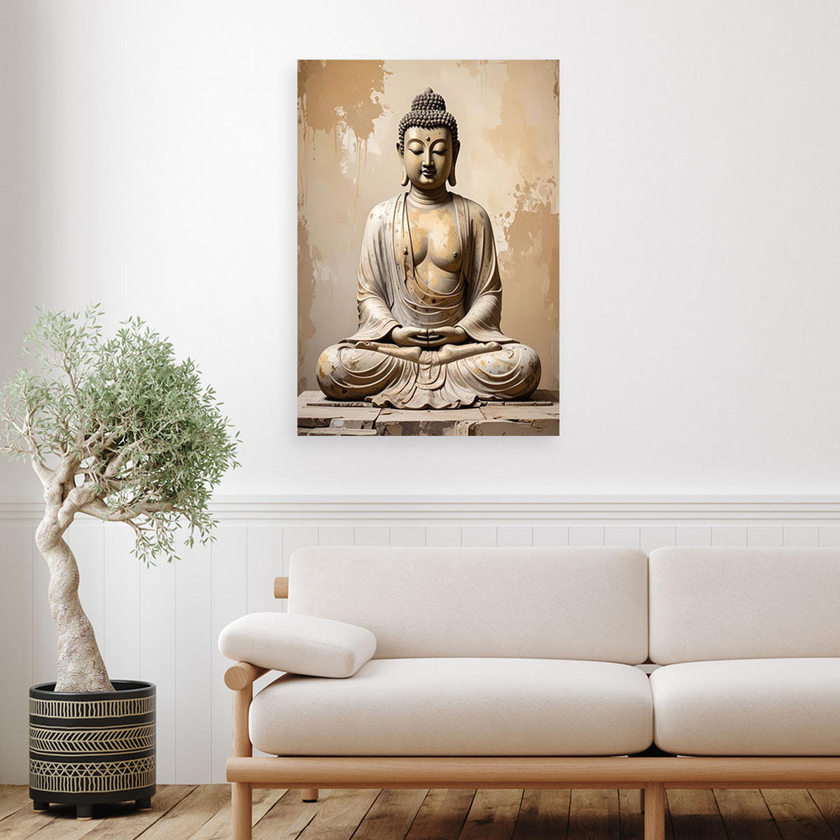 LEINWANDBILD Zen und Orientalisch 80x120cm - Beige, Textil (80/120cm) - Feeby