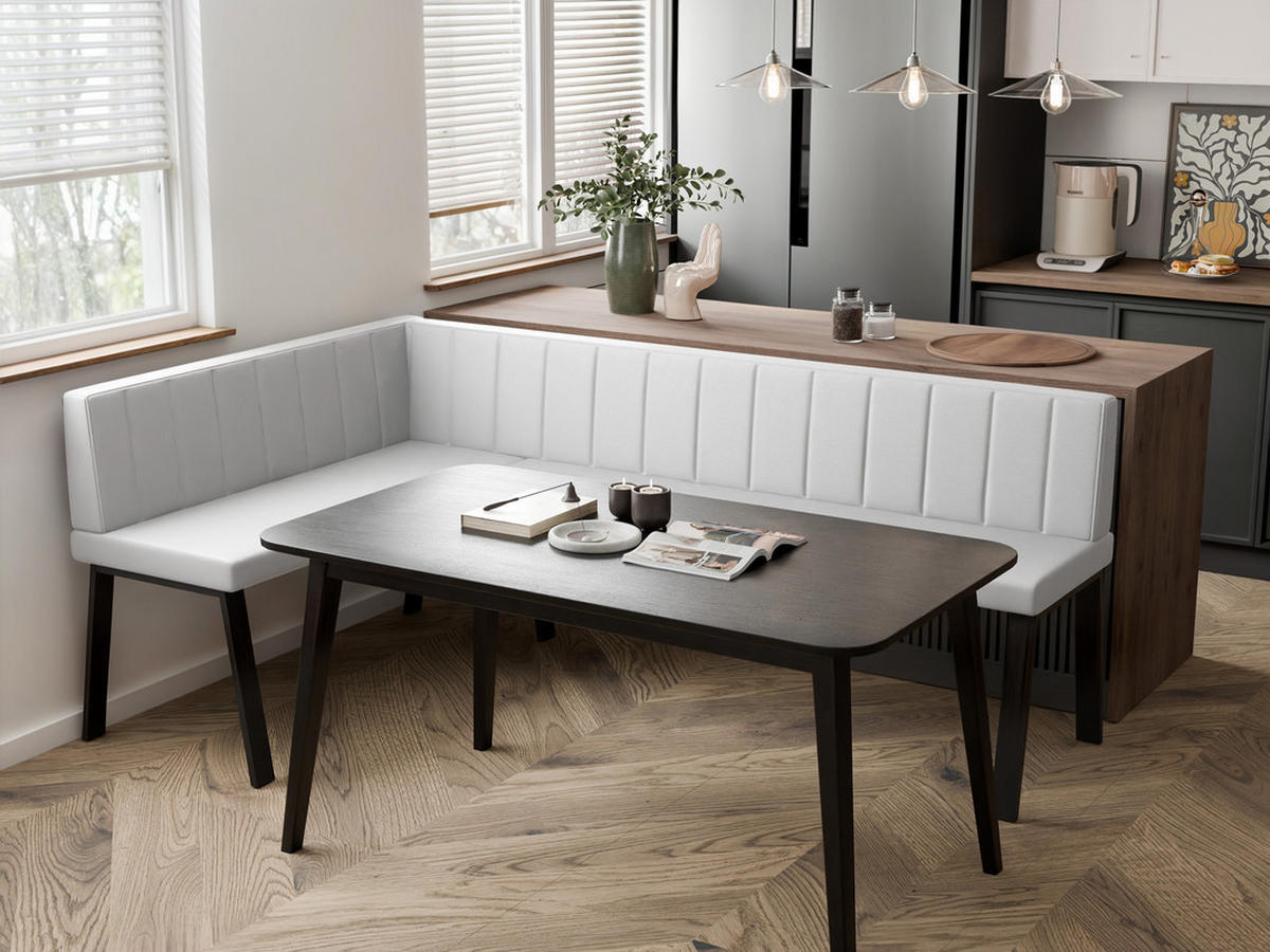 ECKBANK links MONO Y Kunstleder gesteppt, 128/168 cm Weiß - Weiß, Kunststoff/Textil (128/168cm) - Idohome