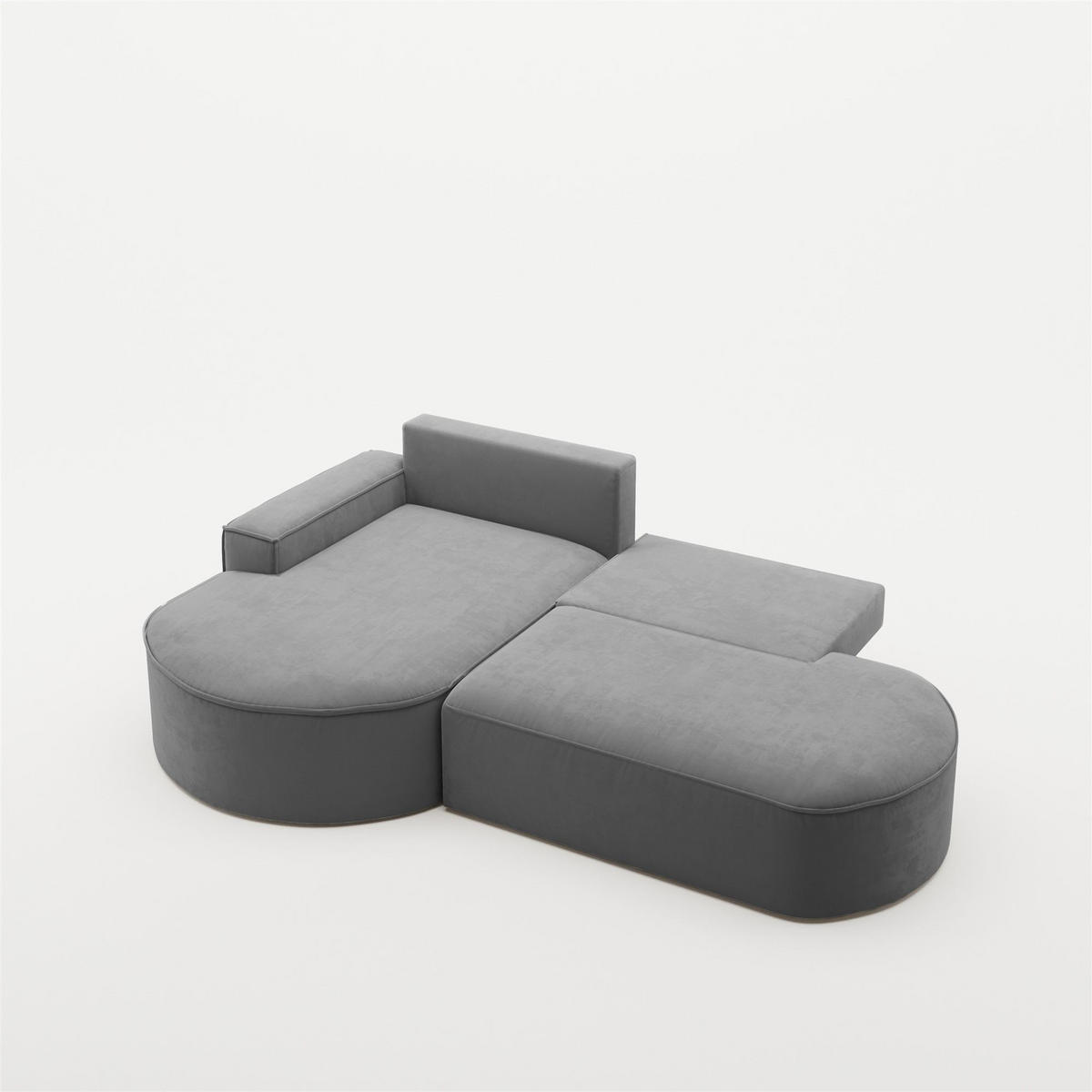 ECKSOFA Venedig Mit Schlaffunktion - Dunkelgrau, Holzwerkstoff/Textil (278/179cm) - Fun Möbel
