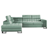 ECKSOFA Laris, Seite: Links - Schwarz/Hellgrün, Holz/Textil (271/203cm) - MIRJAN24