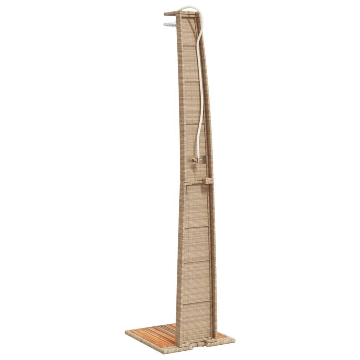 GARTENDUSCHE Beige 55/60/224 Cm Poly Rattan Und Akazienholz - Beige, Holz (55/224/60cm) - vidaXL