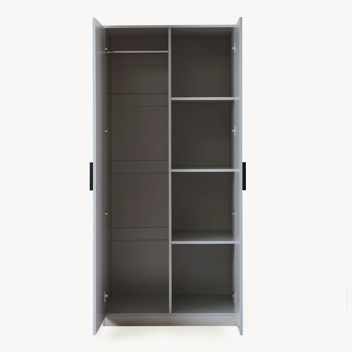 KLEIDERSCHRANK Eiselfing - Grau, Holzwerkstoff (80/176/52cm) - [en.casa]