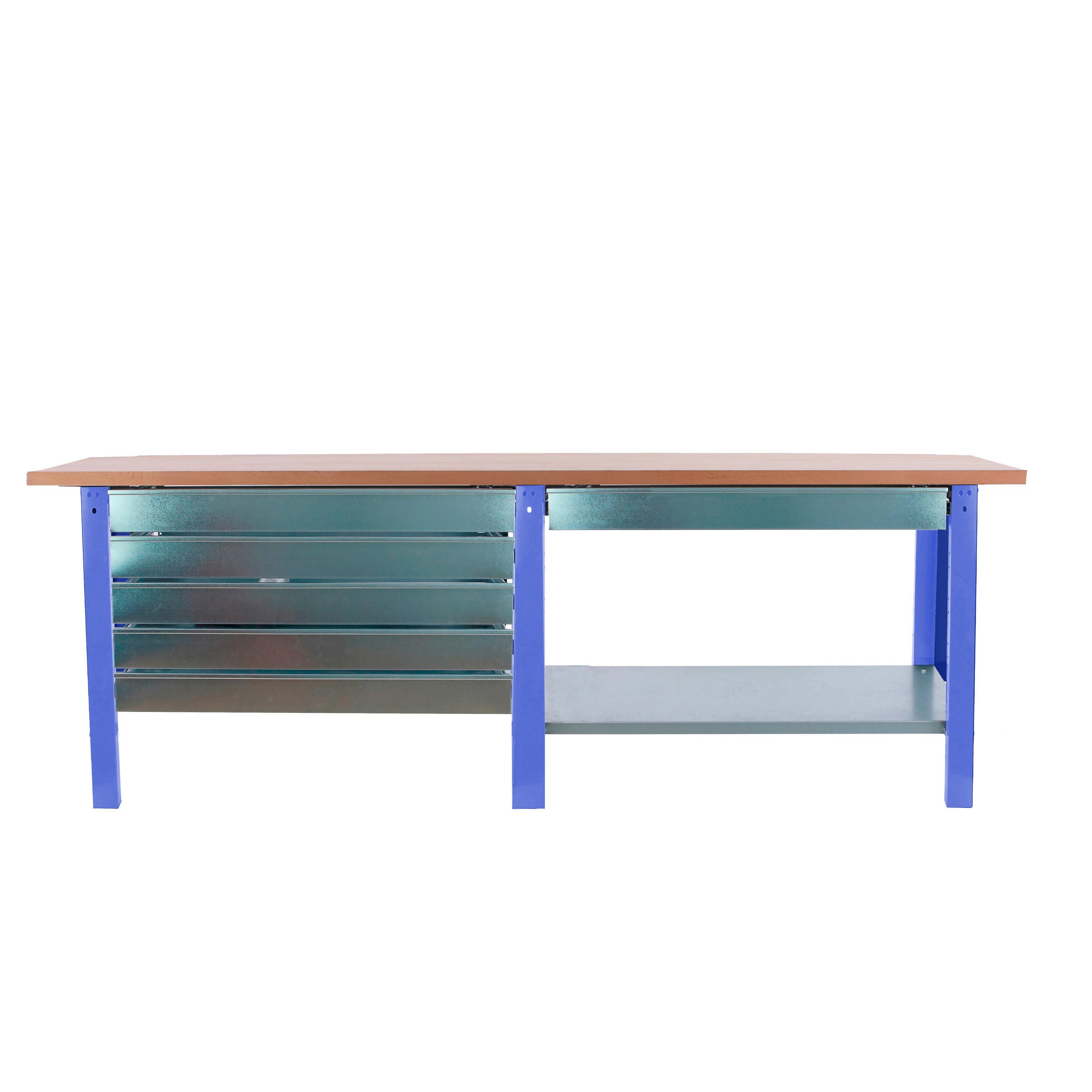 WERKBANK Buffalo Wood mit 6x Schublade HxBxT 86,5 x 210 x 75 cm Traglast 1000 kg Blau - Blau, Metall (210/86.5/75cm) - PROREGAL