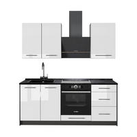 ENKELKÖK Fame-Line, Vit högblank/antracit, 190 cm utan bänkskiva - Antracit/Vit högglans, Träbaserade material (190/82/51.6cm) - Vicco