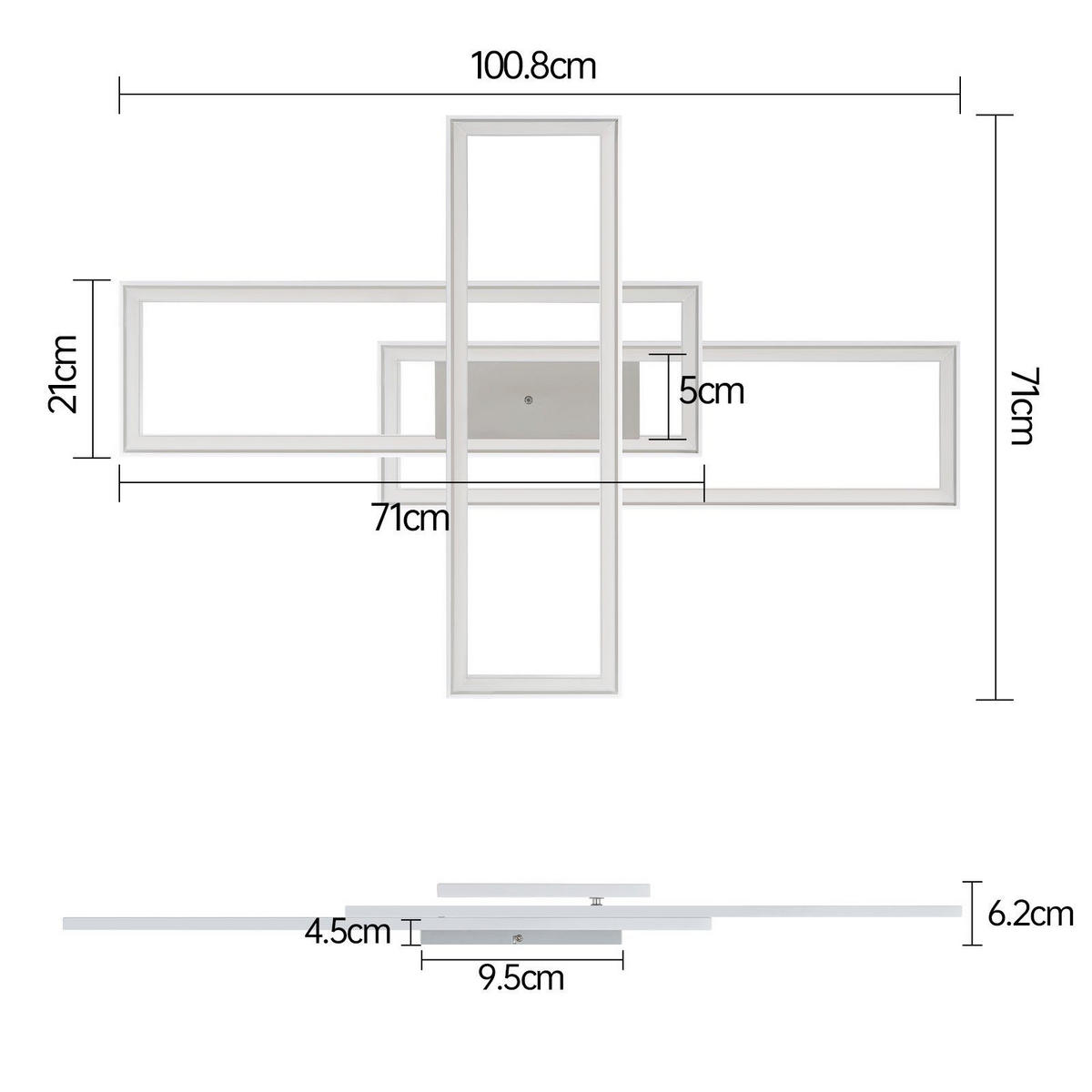 LED-DECKENLEUCHTE Karla 101/71/7 cm - Weiß, Metall (101/71/7cm) - Nettlife