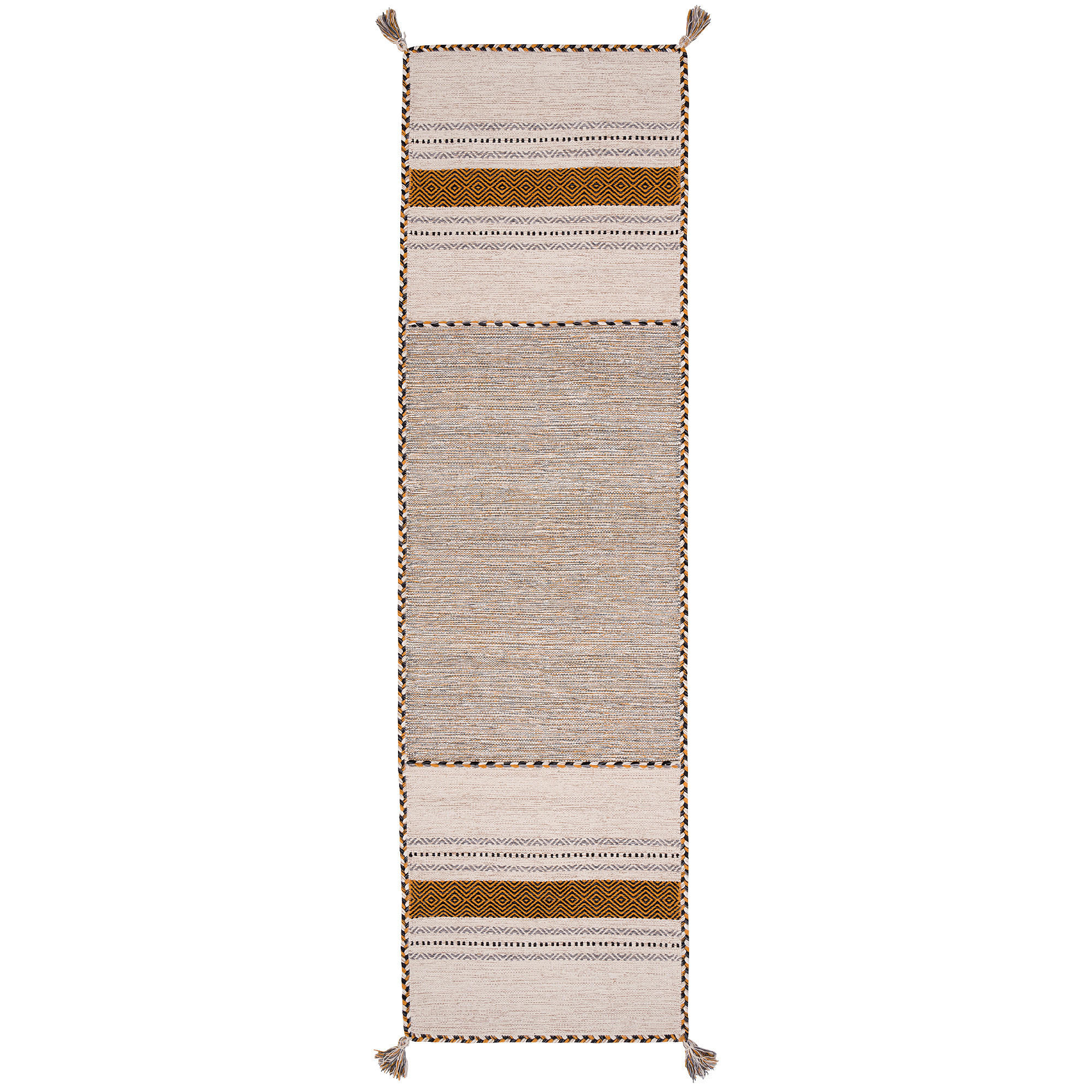 LÄUFER NATUR TEPPICH KELIM NAVARRO - Currygelb, Textil (70/250cm) - Pergamon