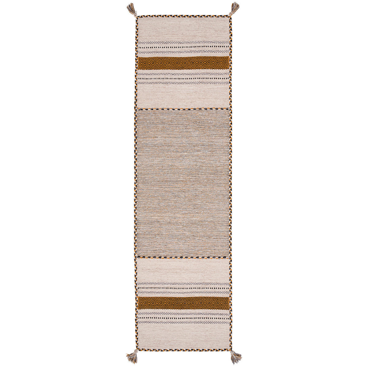 LÄUFER NATUR TEPPICH KELIM NAVARRO - Currygelb, Textil (70/250cm) - Pergamon