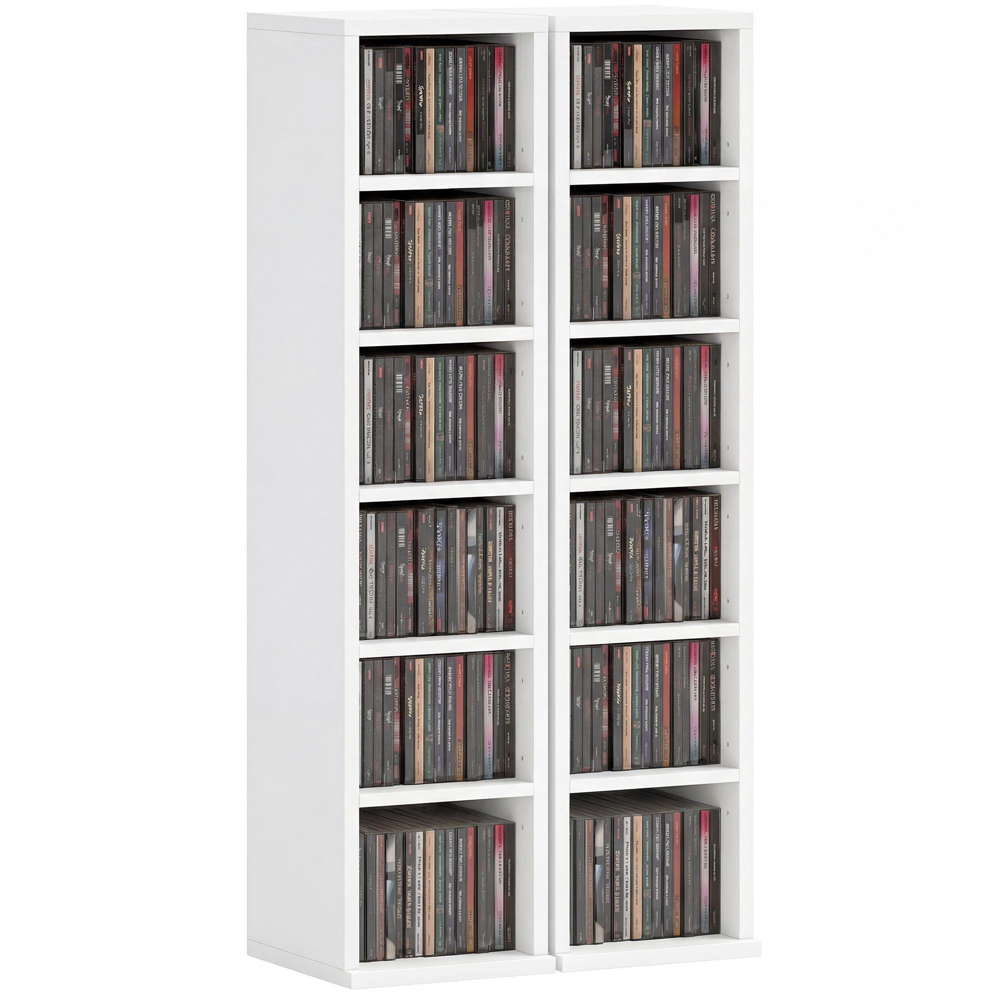 CD-REGAL Weiß 2er-Set 21/22,5/88,5 cm - Weiß, Holzwerkstoff (22.5/88.5/21cm) - PANGIVO