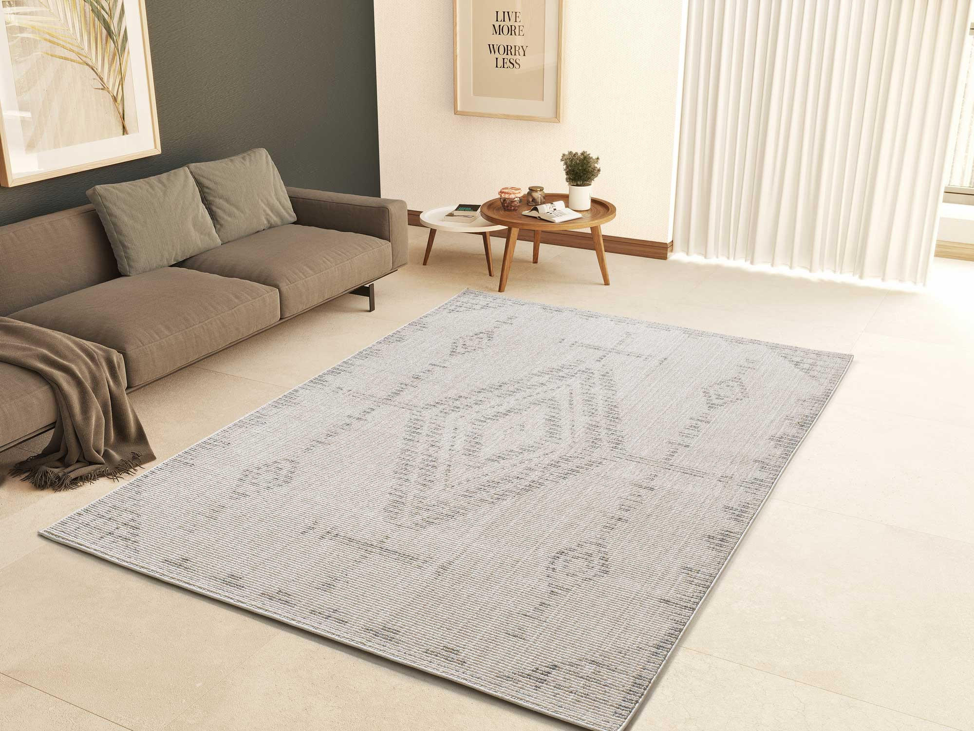 Thumbnail - Atticgo Vintage-Teppich, Beige, Textil, Grafikmuster, Rechteckig, 154x230 cm, Oeko-Tex® Standard 100, in verschiedenen G...
