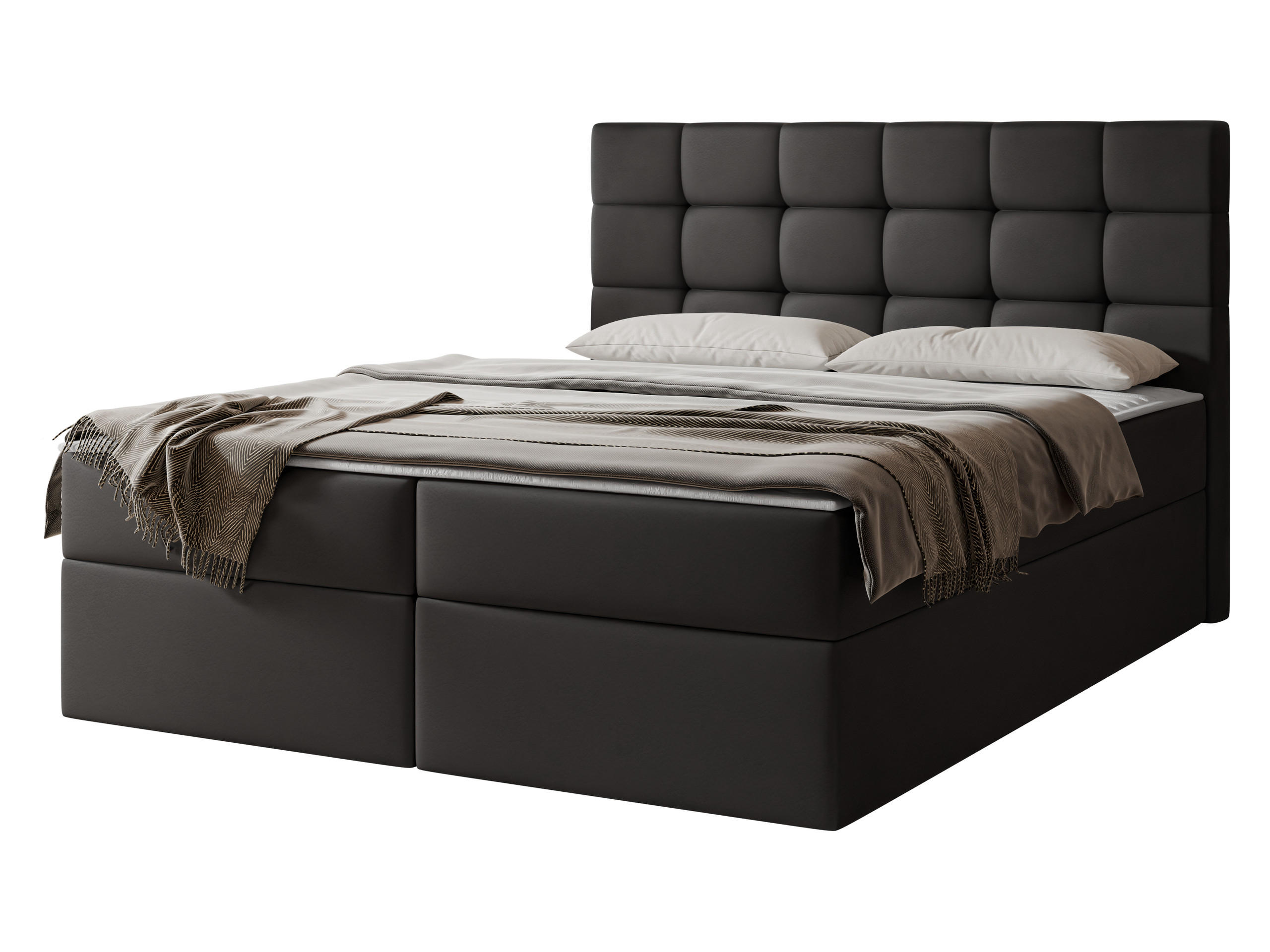 BOXBETT Luanda - H3 - Schwarz, Holzwerkstoff/Textil (160/200cm) - MIRJAN24