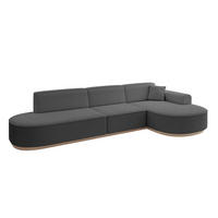 ECKSOFA Ottomane Rechts MARI-L2-v1 - 328x171x83 cm Grau Bouclé - Grau, Holzwerkstoff/Textil (171/328cm) - ALTDECOR