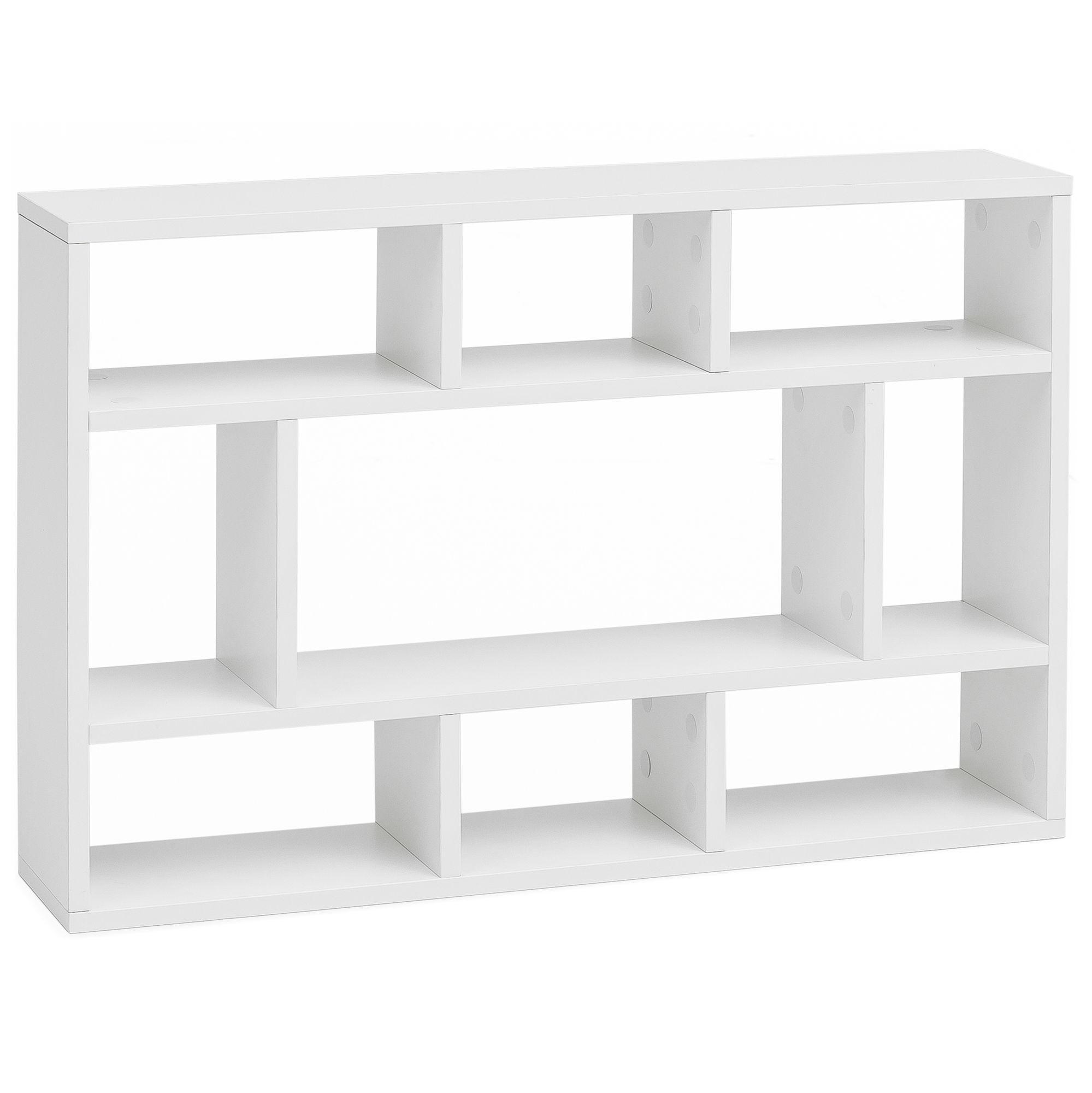 WANDREGAL MAGRA Spanplatte 9 Fächer Modern, Weiß 75x16x51 cm - Weiß, Holz (75/51/16cm) - KADIMA DESIGN