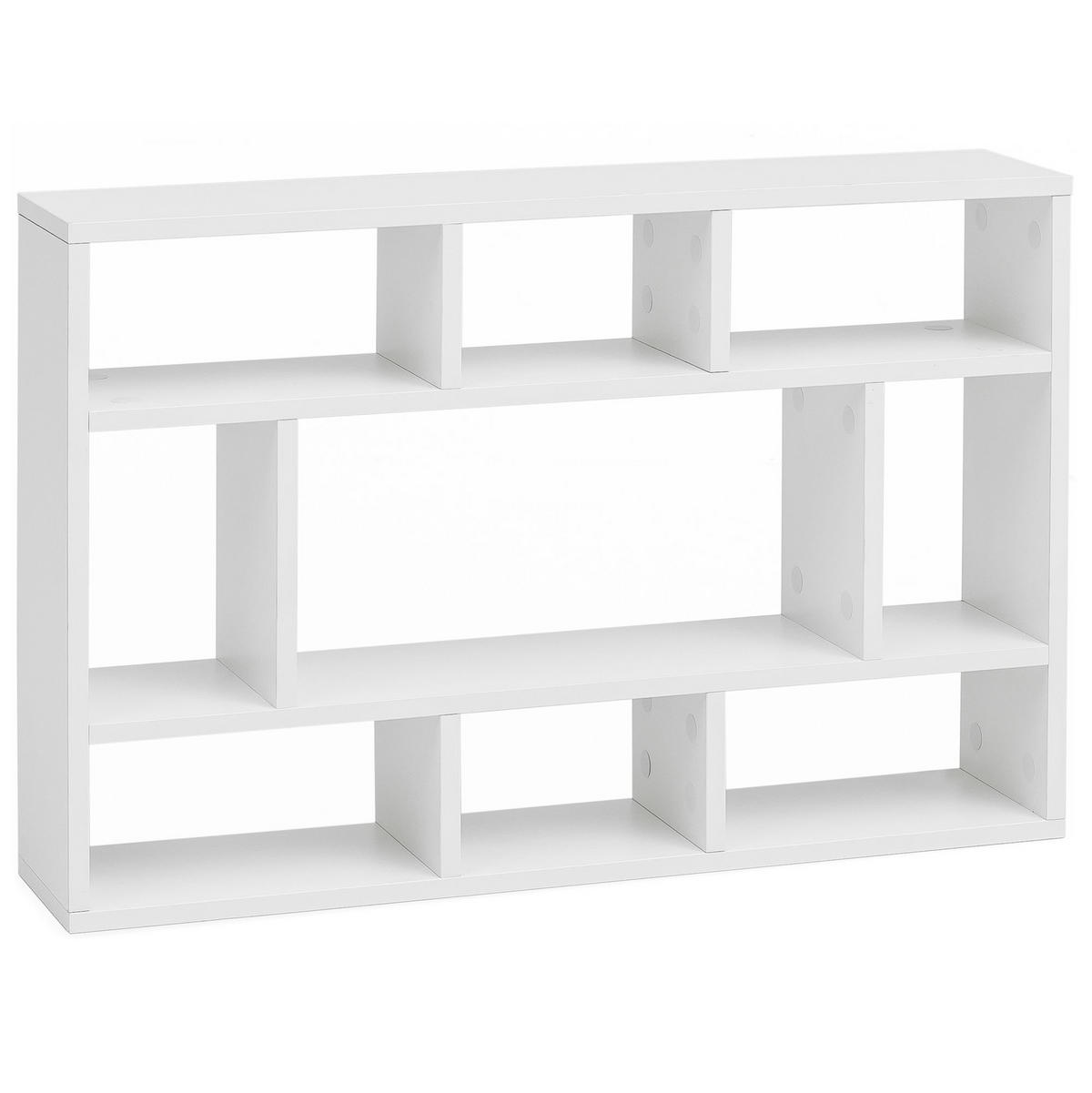 WANDREGAL MAGRA Spanplatte 9 Fächer Modern, Weiß 75x16x51 cm - Weiß, Holz (75/51/16cm) - KADIMA DESIGN