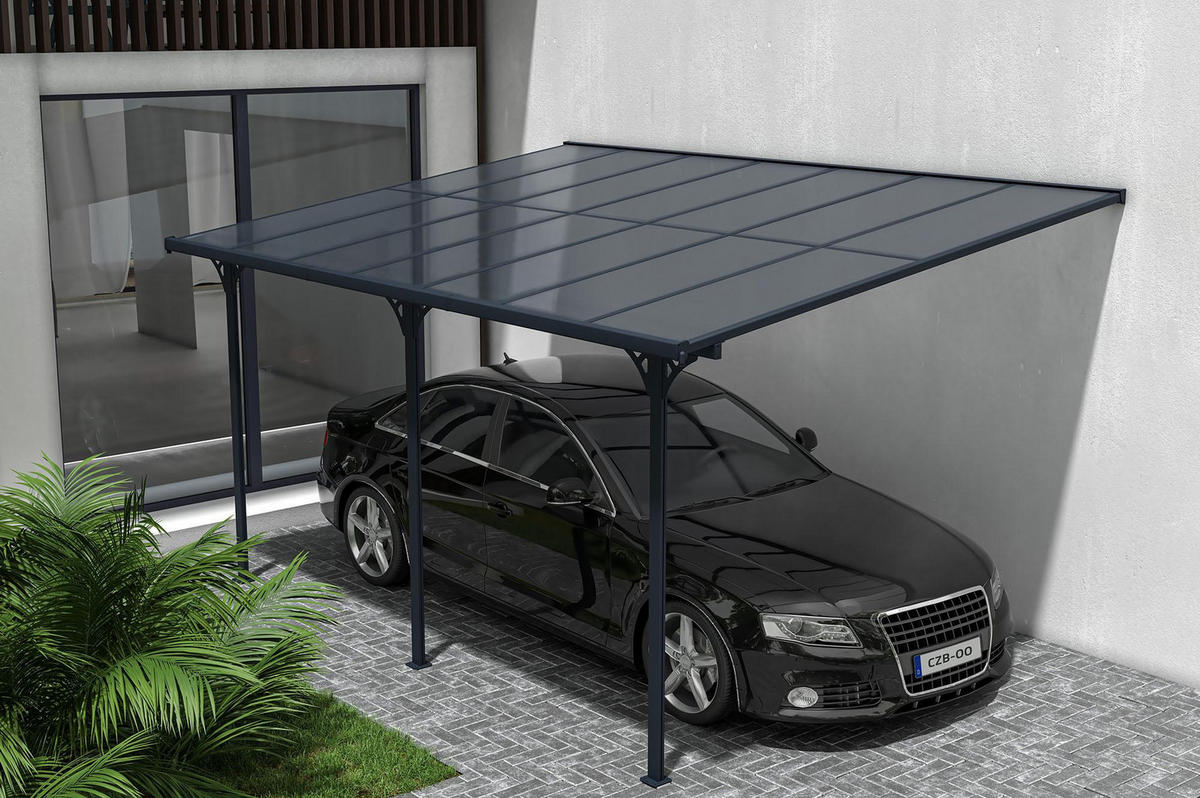 PERGOLA / CARPORT Kleo Grau 4,5m x 3m - Grau, Metall (435/270/300cm) - Cazeboo