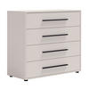 KOMMODE Modena K4SZ 100 cm in Kaschmirfarbe mit Schubladen - Kaschmir/Schwarz, Holzwerkstoff/Kunststoff (100/87/40cm) - Ravio