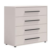 KOMMODE Modena K4SZ 100 cm in Kaschmirfarbe mit Schubladen - Kaschmir/Schwarz, Holzwerkstoff/Kunststoff (100/87/40cm) - Ravio