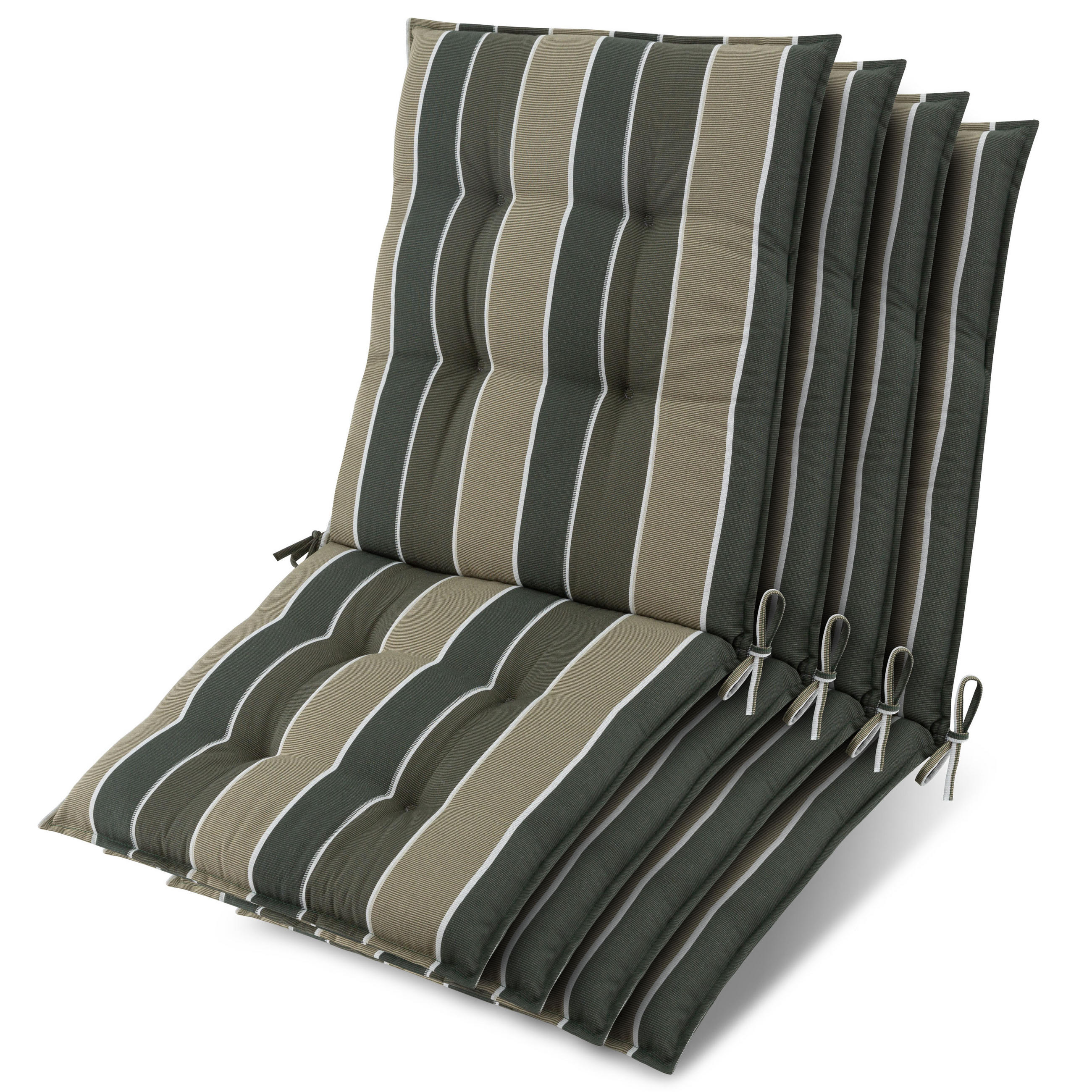 NIEDERLEHNER Sun-NL 105x50x8cm Grün-Gestreift (4tlg) - Grün, Textil (50/100cm) - Beautissu 